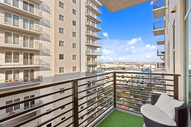 balcony with a view of city
