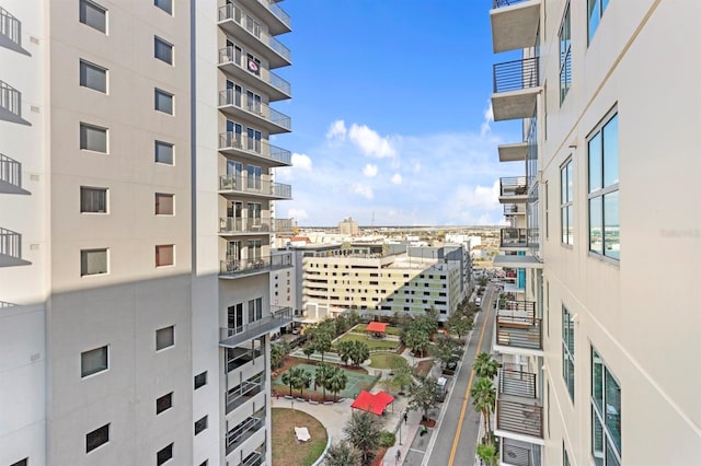 balcony featuring a city view