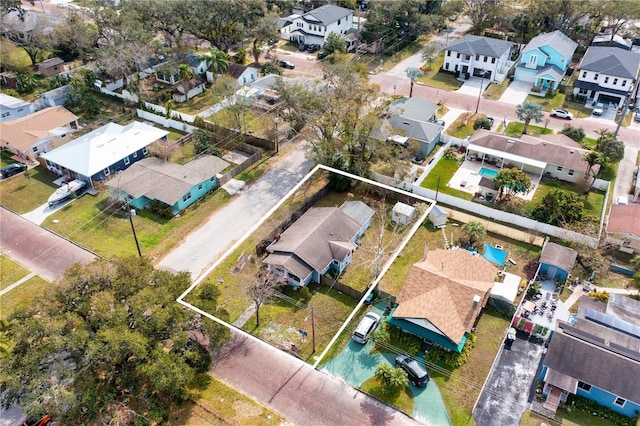 bird's eye view with a residential view