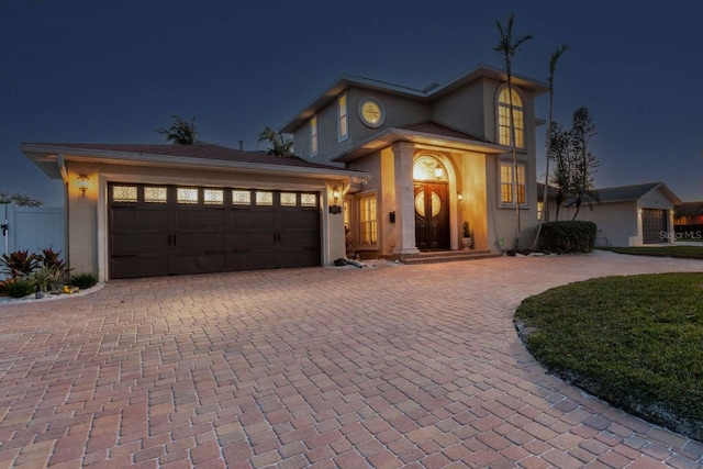 view of front of house featuring a garage