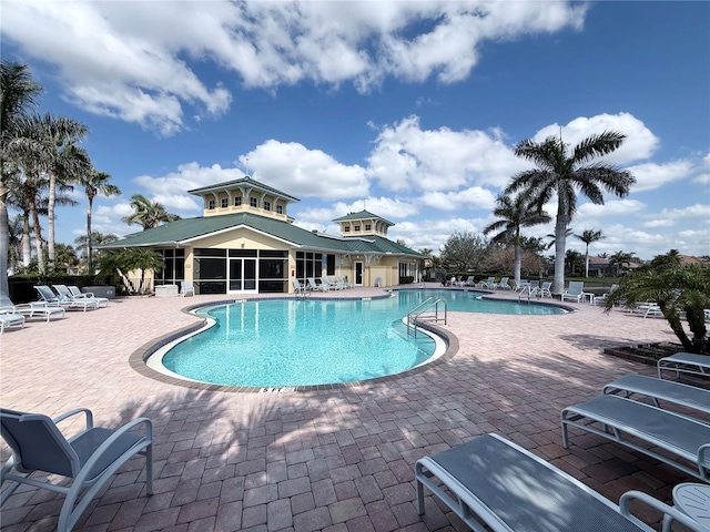 view of pool with a patio