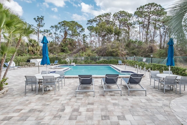 view of pool with a patio area