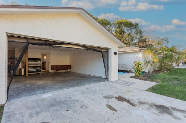 view of garage