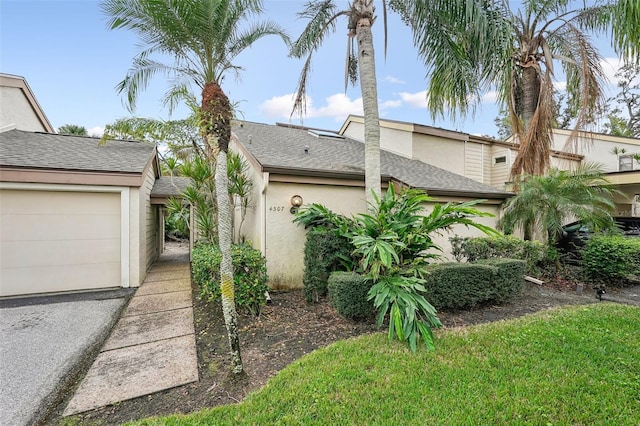 exterior space featuring a garage