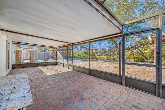 view of unfurnished sunroom