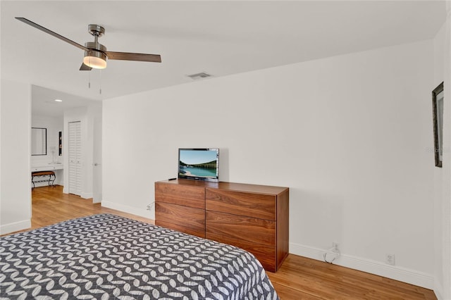 bedroom featuring light hardwood / wood-style flooring