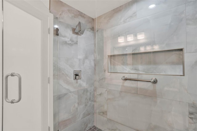 bathroom featuring walk in shower