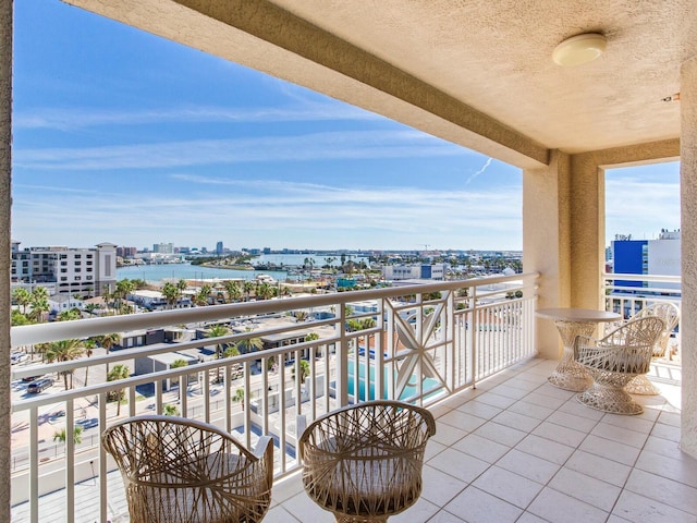 balcony featuring a city view