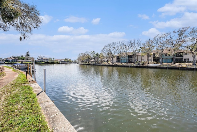 6308 Newtown Cir Unit 8C5, Tampa, FL 33615 - water view featuring a dock and a residential view