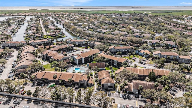 6308 Newtown Cir Unit 8C5, Tampa, FL 33615 - birds eye view of property with a residential view and a water view