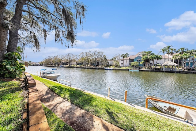 6308 Newtown Cir Unit 8C5, Tampa, FL 33615 - dock area with a water view and a residential view