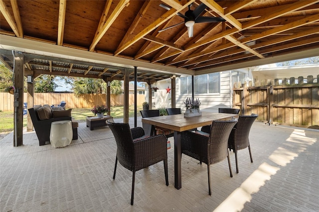 view of patio / terrace with ceiling fan