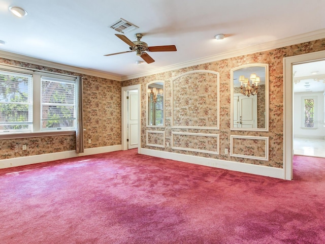 5020 S Shore Crest Cir, Tampa, FL 33609 - carpeted empty room featuring a wealth of natural light, visible vents, and baseboards
