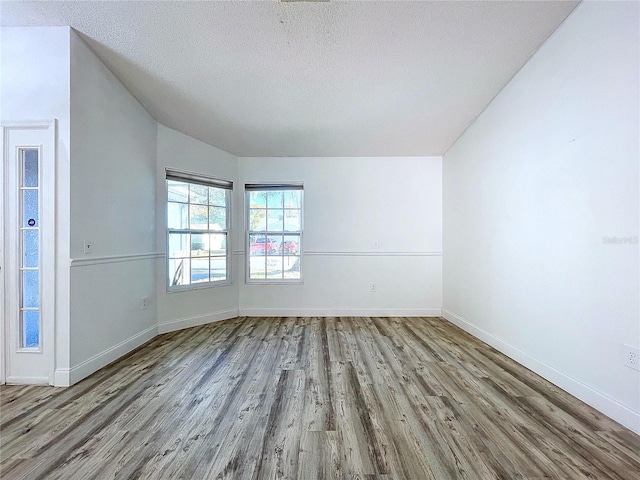 8600 Berkley Dr, Hudson, FL 34667 - spare room featuring light hardwood / wood-style flooring, a textured ceiling, and vaulted ceiling