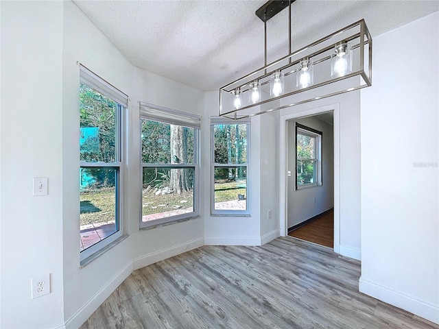 8600 Berkley Dr, Hudson, FL 34667 - unfurnished dining area featuring hardwood / wood-style floors and a textured ceiling