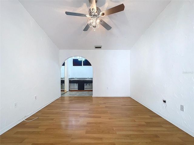 8600 Berkley Dr, Hudson, FL 34667 - spare room with hardwood / wood-style floors and ceiling fan