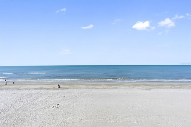 view of water feature with a view of the beach