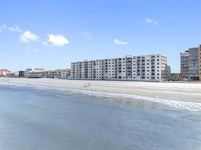 exterior space with a beach view