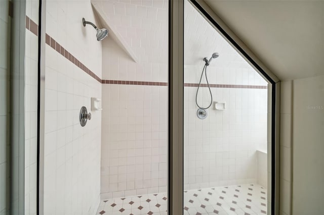 bathroom featuring walk in shower