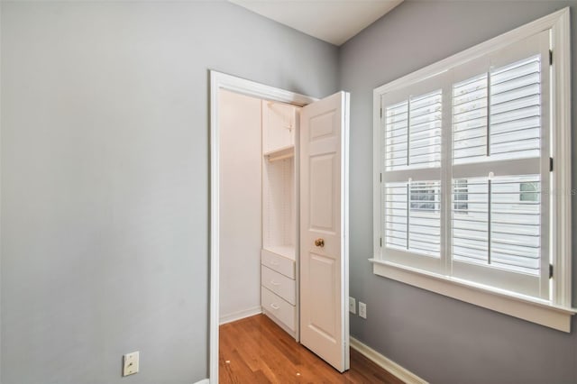 unfurnished bedroom featuring light hardwood / wood-style flooring