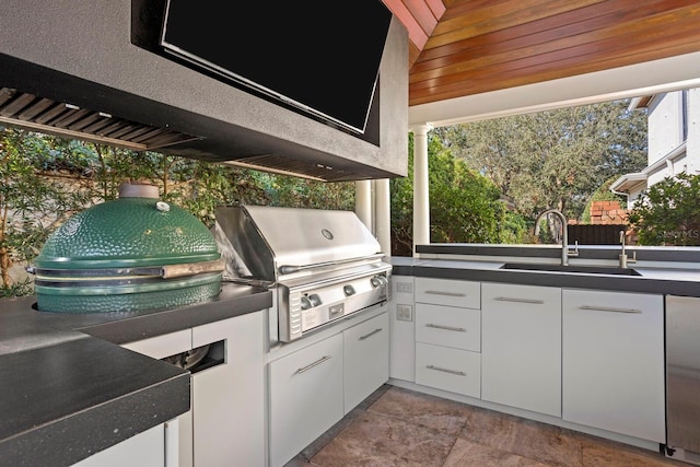 view of patio / terrace with grilling area, exterior kitchen, and sink