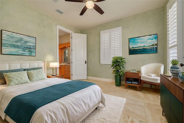 bedroom with ceiling fan