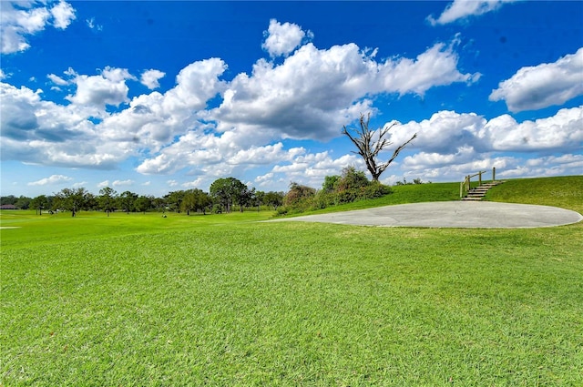 view of community featuring a lawn