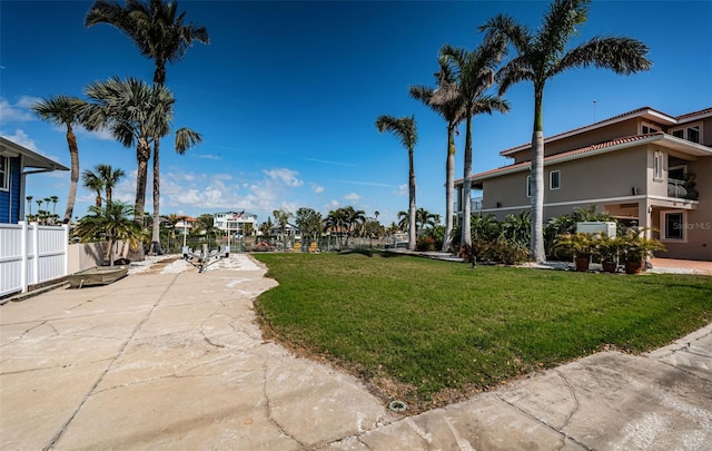 view of yard featuring fence