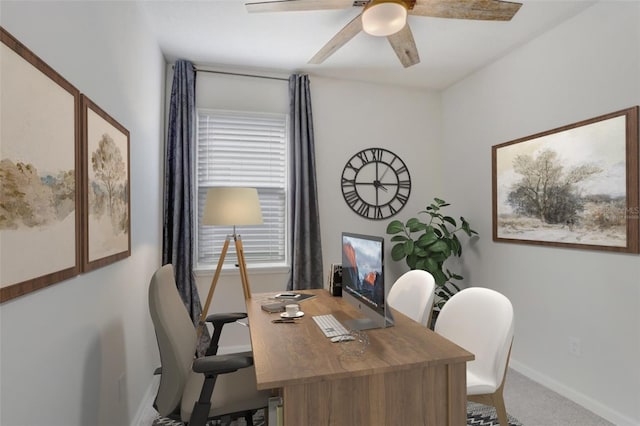 6307 113th Ter E, Parrish, FL 34219 - carpeted office with ceiling fan and baseboards