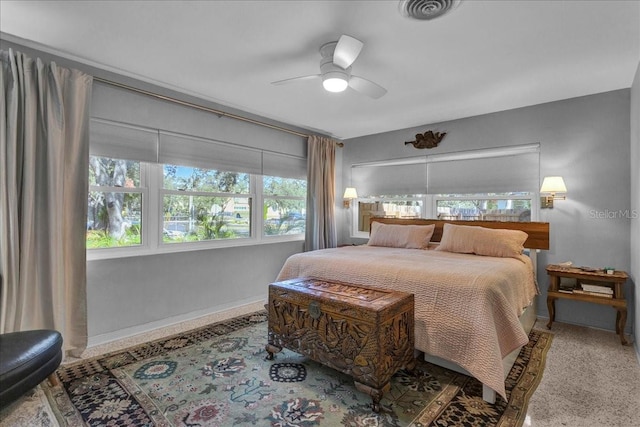 bedroom featuring ceiling fan