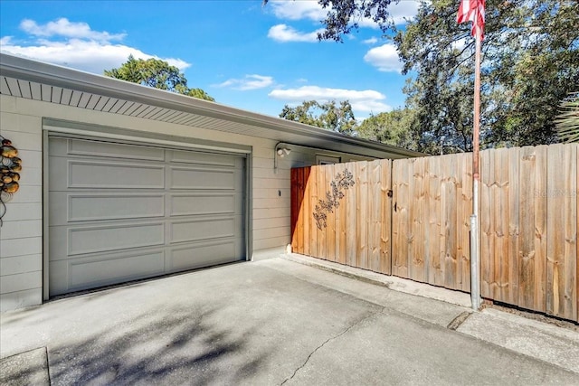 view of garage