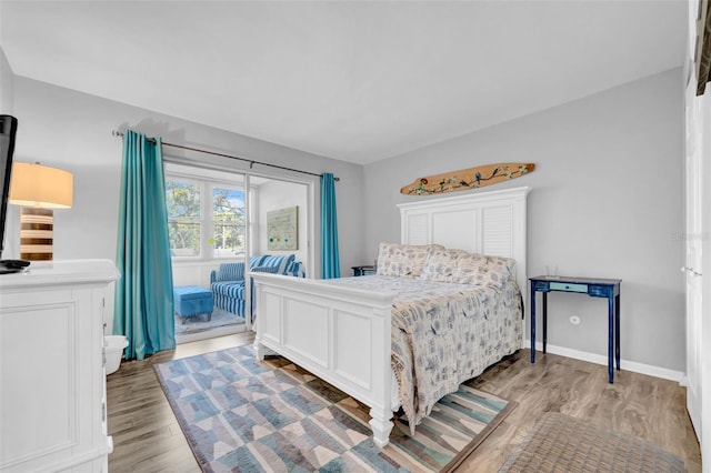 bedroom featuring light hardwood / wood-style floors