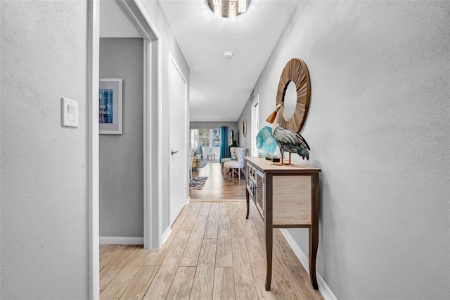 hall featuring light hardwood / wood-style floors