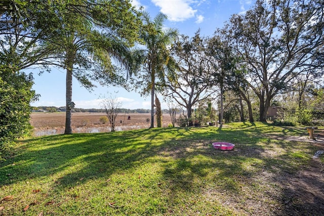 view of yard featuring a rural view