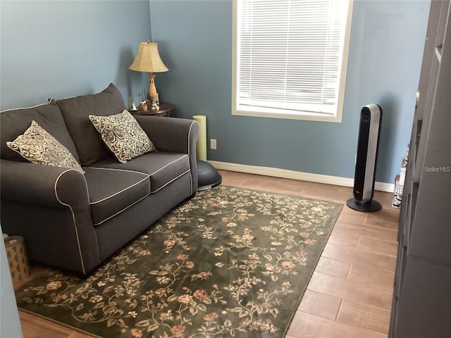 living room featuring hardwood / wood-style flooring