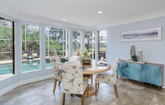 sunroom / solarium featuring a healthy amount of sunlight