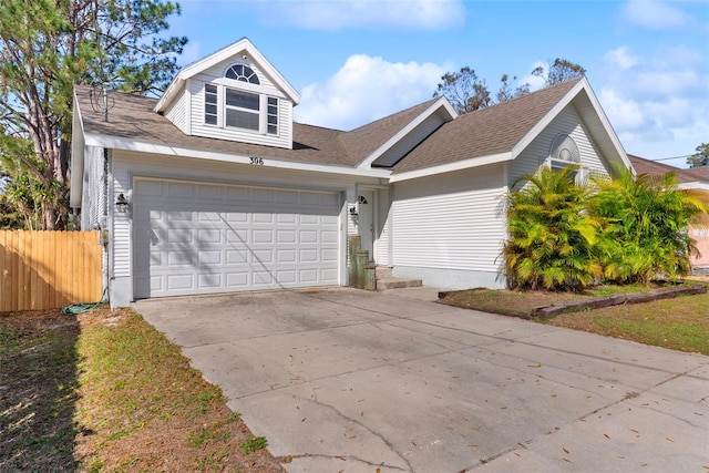 view of front facade with a garage