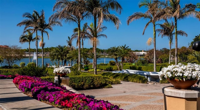 view of property's community featuring a water view