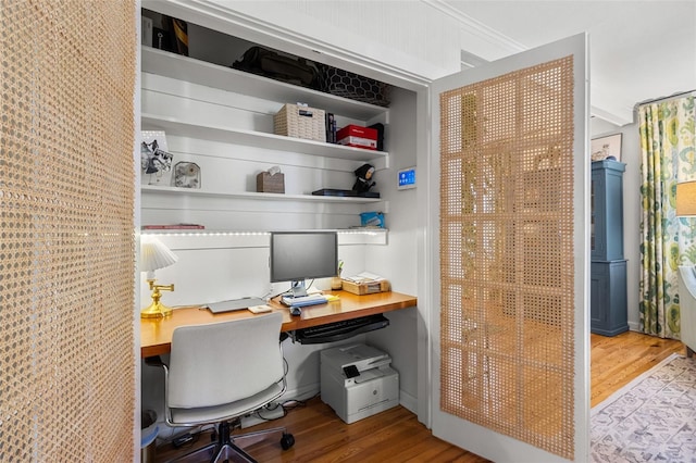 office space featuring light hardwood / wood-style flooring