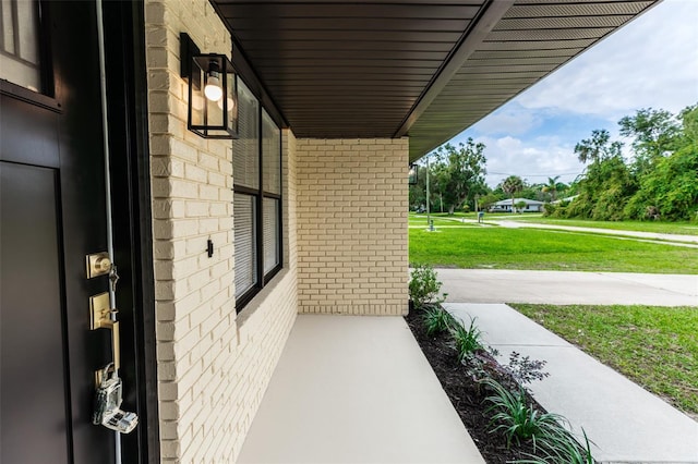 view of patio with a porch