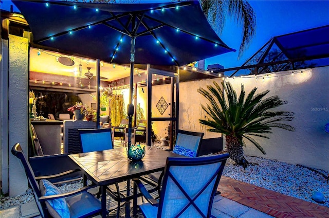 view of patio featuring outdoor dining space