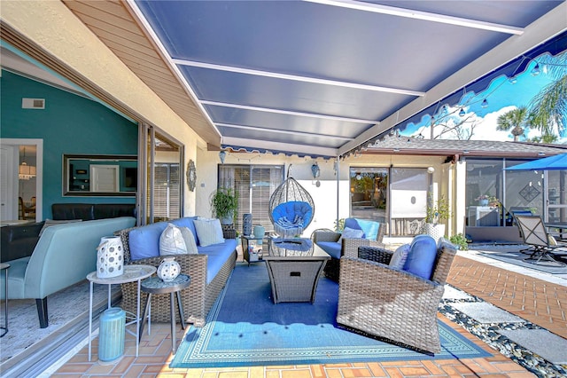 view of patio with visible vents and an outdoor living space