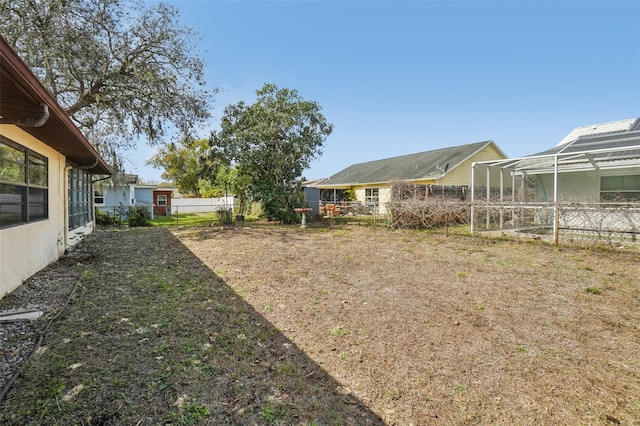 view of yard featuring fence