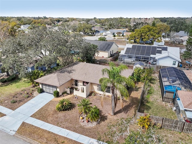 bird's eye view with a residential view