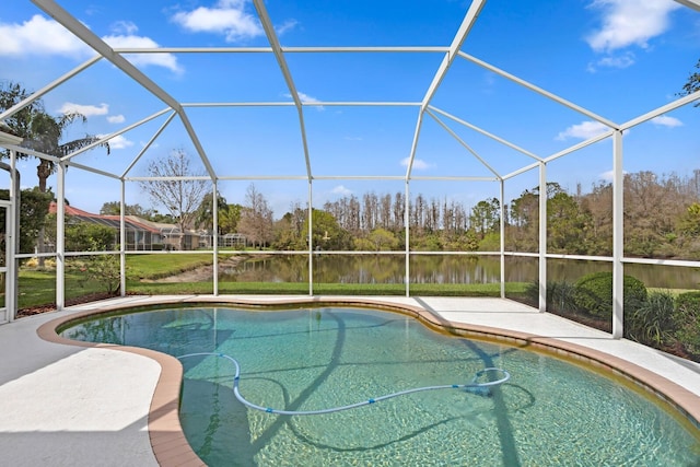 pool featuring a patio area and a lanai