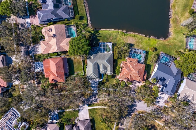 aerial view with a residential view