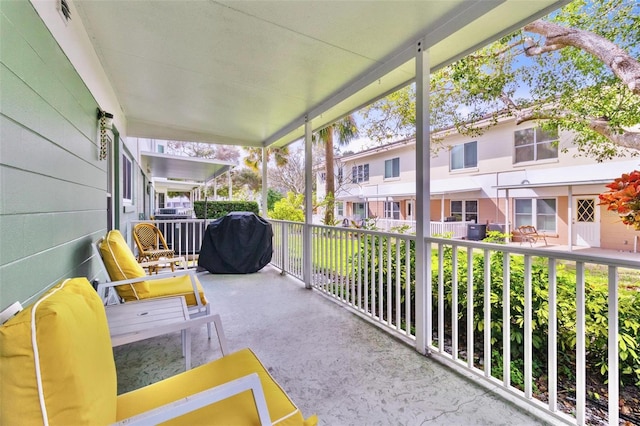 balcony with area for grilling