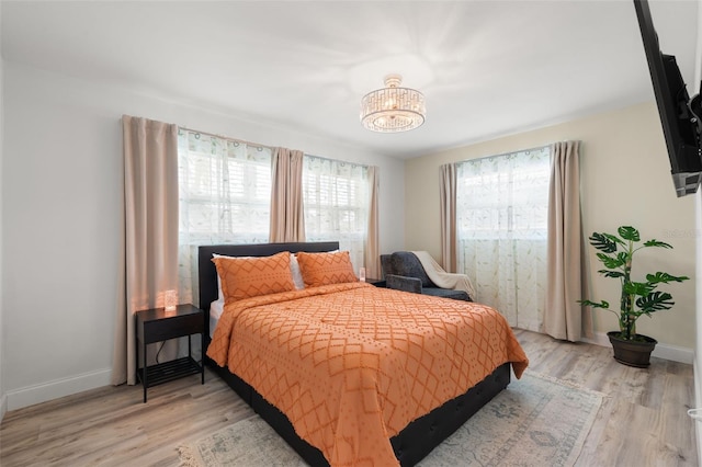 bedroom featuring light hardwood / wood-style floors