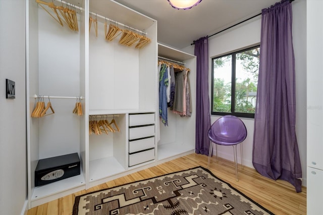 spacious closet featuring wood finished floors