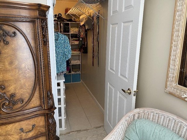 interior space featuring tile patterned flooring